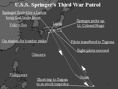 Map USS Springer's Third War Patrol