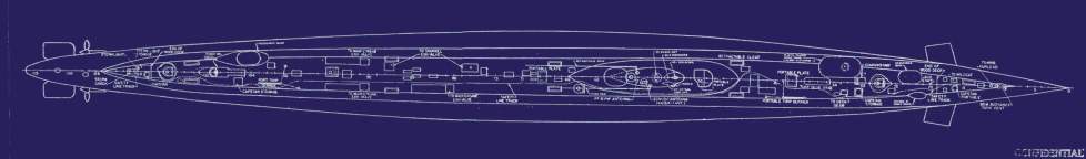 USS Threadfin Guppy Conversion Deck Profile Blueprint